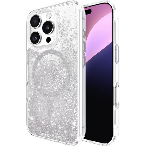 Etui CASE-MATE Waterfall MagSafe do Apple iPhone 16 Pro Srebrny