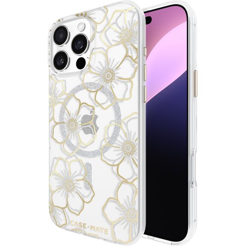 Etui CASE-MATE Floral Gems MagSafe do Apple iPhone 16 Pro Max Złoty
