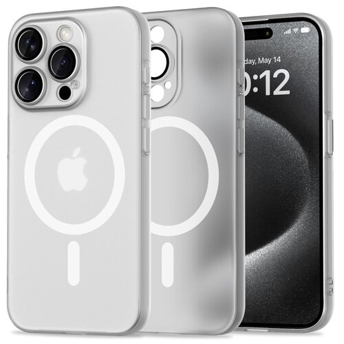 Etui TECH-PROTECT MagSlim Magsafe do Apple iPhone 15 Pro Przezroczysto-matowy