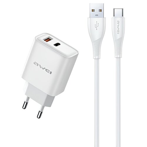 Ładowarka sieciowa AWEI PD81T-EU GaN 22.5W Biały