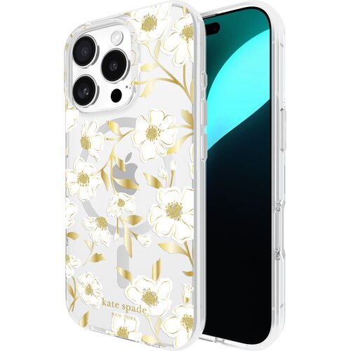 Etui KATE SPADE NEW YORK Protective Gems MagSafe do Apple iPhone 16 Pro Przezroczysto-złoty