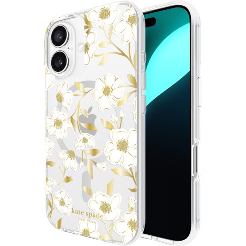 Etui KATE SPADE NEW YORK Protective Gems MagSafe do Apple iPhone 16 Przezroczysto-złoty