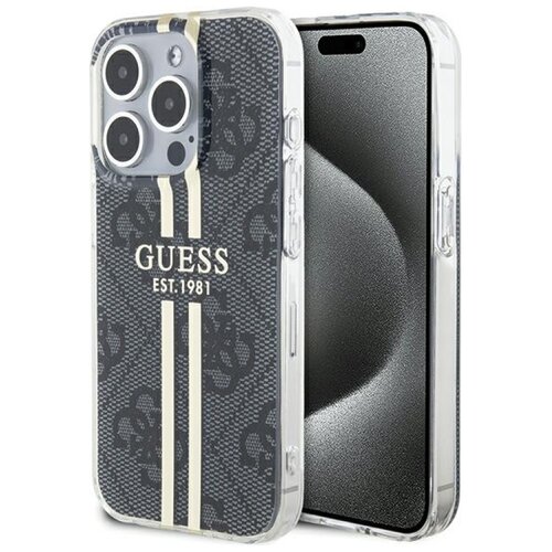 Etui GUESS IML 4G Gold Stripe do Apple iPhone 15 Pro Max Czarny