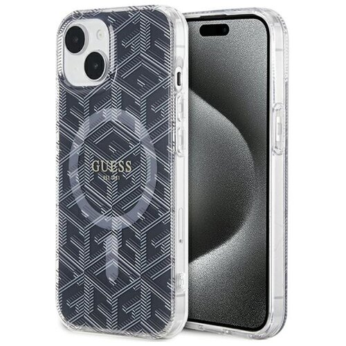 Etui GUESS IML GCube MagSafe do Apple iPhone 15 Czarny