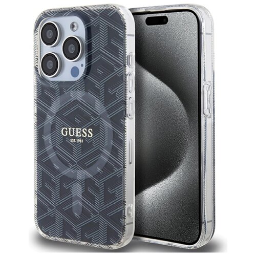 Etui GUESS IML GCube MagSafe do Apple iPhone 15 Pro Czarny