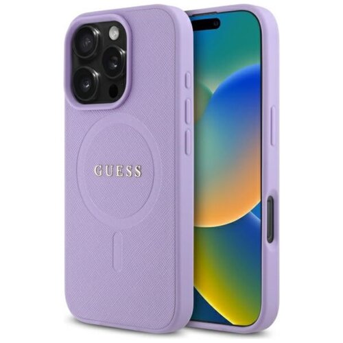 Etui GUESS Saffiano MagSafe do Apple iPhone 16 Pro Max Fioletowy