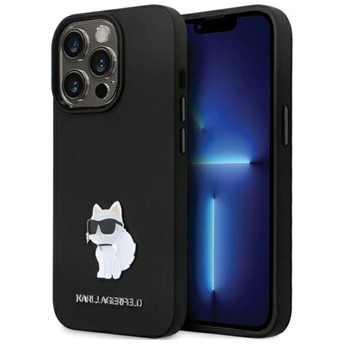 Etui KARL LAGERFELD Silicone C Metal Pin do Apple iPhone 14 Pro Czarny