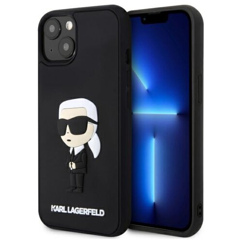 Etui KARL LAGERFELD Rubber Ikonik 3D do Apple iPhone 14 Plus/15 Plus Czarny