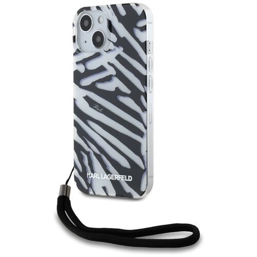 Etui KARL LAGERFELD IML Zebra Pattern & Cord do Apple iPhone 13/14/15 Czarny