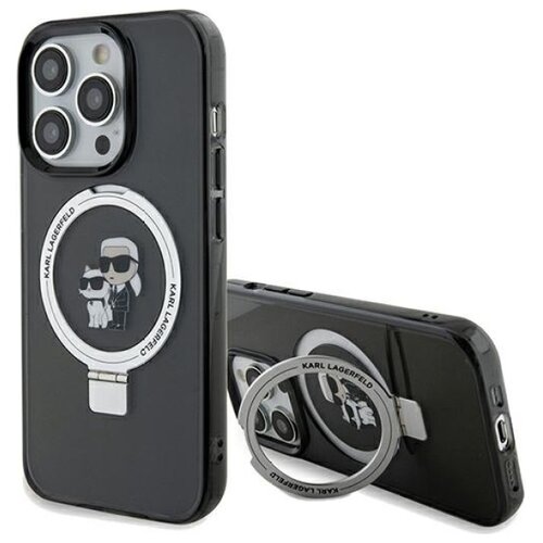 Etui KARL LAGERFELD Ring Stand Karl & Choupettte MagSafe do Apple iPhone 14 Pro Czarny