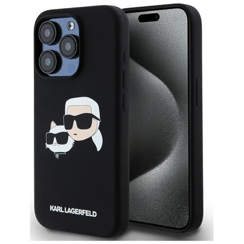 Etui KARL LAGERFELD Silicone Karl & Choupette MagSafe do Apple iPhone 15 Pro Max Czarny