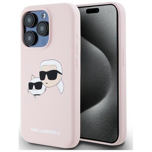 Etui KARL LAGERFELD Silicone Karl & Choupette MagSafe do Apple iPhone 15 Pro Max Różowy