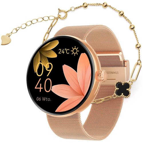 Smartwatch FOREVER Forevive 5 SB-365 Różowo-złoty + bransoletka Verona