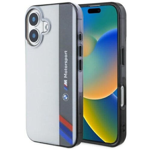 Etui BMW Motosport IML Vertical Stripe do Apple iPhone 16 Szary