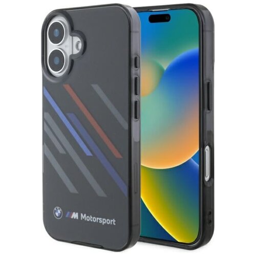 Etui BMW Motosport IML Random Stripes do Apple iPhone 16 Plus Czarny