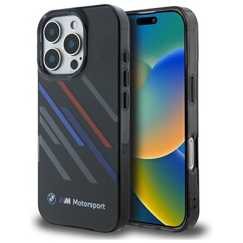 Etui BMW Motosport IML Random Stripes do Apple iPhone 16 Pro Max Czarny