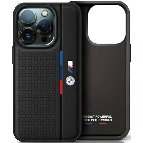 Etui BMW M Perforated Tricolor Detail Line do Apple iPhone 16 Pro Max Czarny