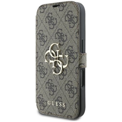 Etui GUESS 4G Metal Logo do Apple iPhone 16 Plus Brązowy