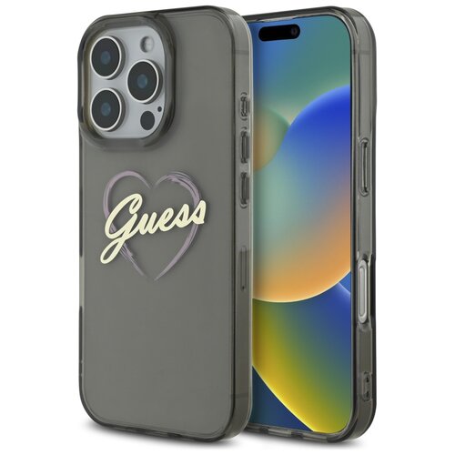 Etui GUESS IML Heart do Apple iPhone 16 Pro Max Czarny