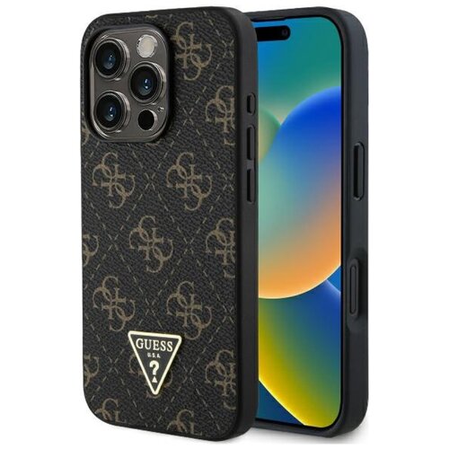Etui GUESS New 4G Triangle do Apple iPhone 16 Pro Czarny