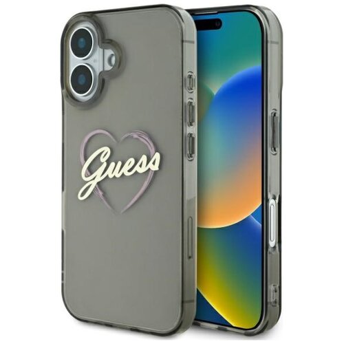Etui GUESS IML Heart do Apple iPhone 16 Czarny