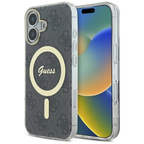 Etui GUESS IML 4G MagSafe do Apple iPhone 16 Czarny