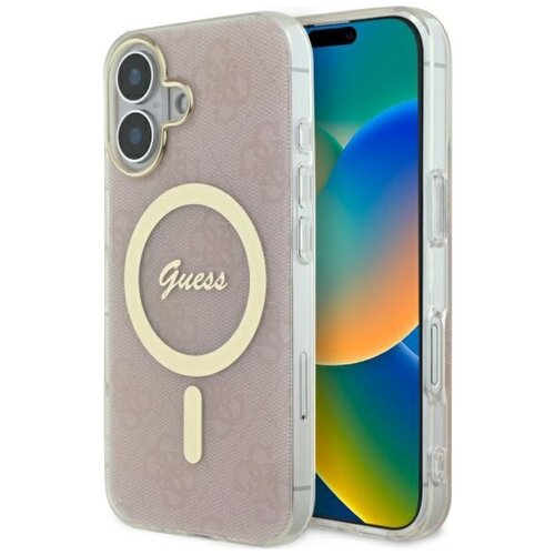 Etui GUESS IML 4G MagSafe do Apple iPhone 16 Różowy