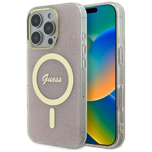 Etui GUESS IML 4G MagSafe do Apple iPhone 16 Pro Max Różowy