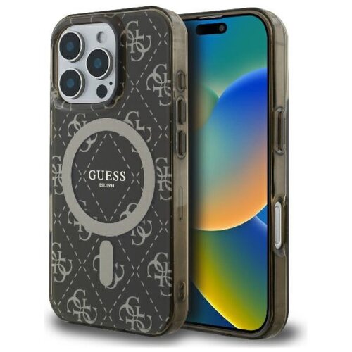 Etui GUESS IML 4G Background MagSafe do Apple iPhone 16 Pro Max Brązowy