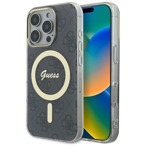 Etui GUESS IML 4G MagSafe do Apple iPhone 16 Pro Max Czarny