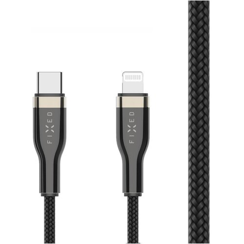Kabel pleciony USB-C - Lightning FIXED 60W 0.5 m Czarny