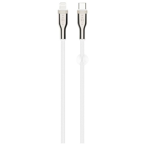 Kabel pleciony USB-C - Lightning FIXED 60W 1.2 m Biały
