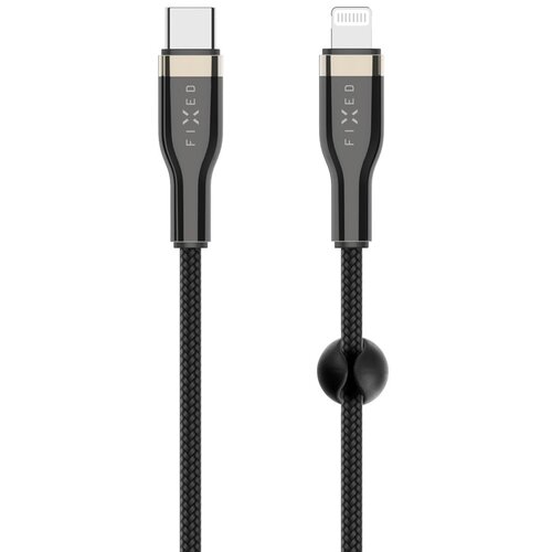 Kabel pleciony USB-C - Lightning FIXED 60W 2 m Czarny