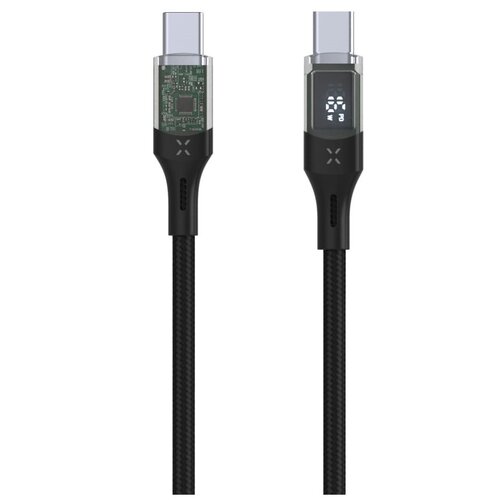 Kabel USB-C - USB-C FIXED z wyświetlaczem LCD 100W 1.2m Czarny