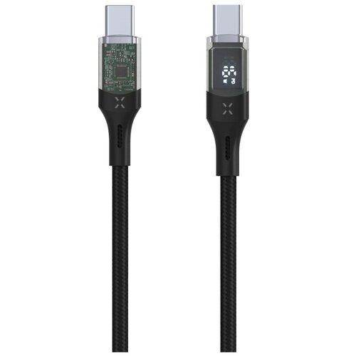 Kabel USB-C - USB-C FIXED z wyświetlaczem LCD 100w 2 m Czarny