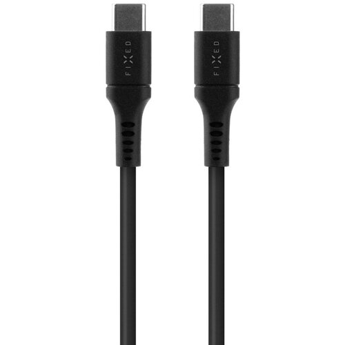 Kabel silikonowy USB-C - USB-C FIXED 60W 0.5 m Czarny