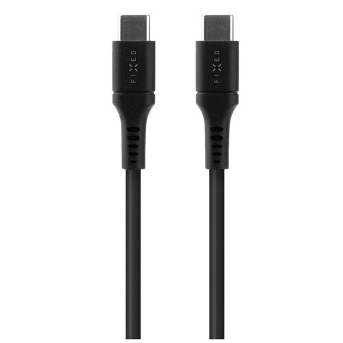 Kabel silikonowy USB-C - USB-C FIXED 60W 1.2 m Czarny
