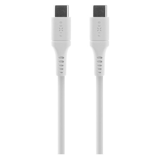 Kabel silikonowy USB-C - USB-C FIXED 60W 1.2 m Biały