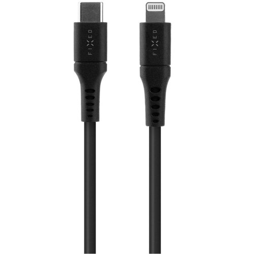Kabel silikonowy USB-C - Lightning FIXED 60W 0.5 m Czarny