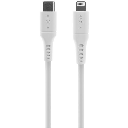 Kabel silikonowy USB-C - Lightning FIXED 60W 0.5 m Biały