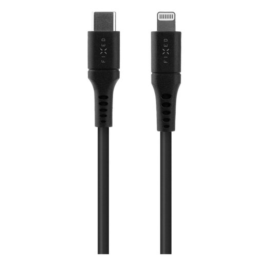 Kabel silikonowy USB-C - Lightning FIXED 60W 1.2 m Czarny