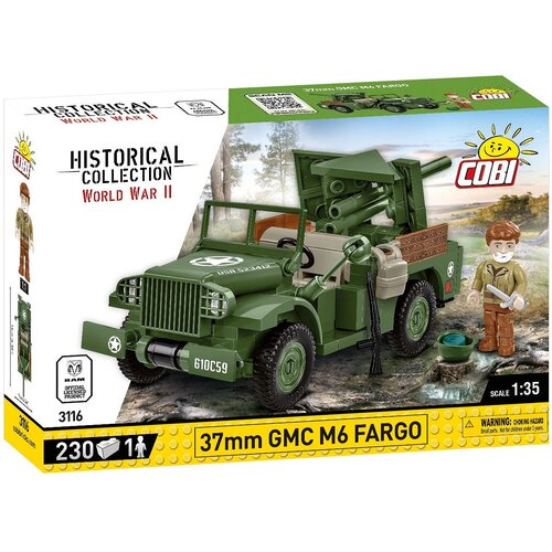 Klocki plastikowe COBI Historical Collection World War II 37 mm GMC M6 Fargo COBI-3116