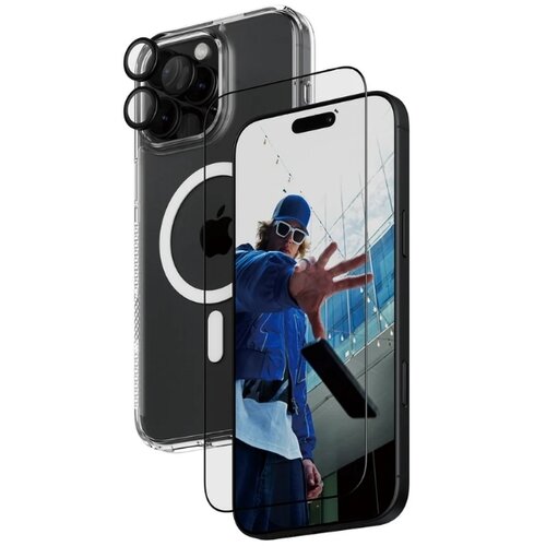 Etui PANZERGLASS Bundle HardCase 3w1 do Apple iPhone 16 Pro Max Przezroczysty + Szkło hartowane + Szkło na obiektyw