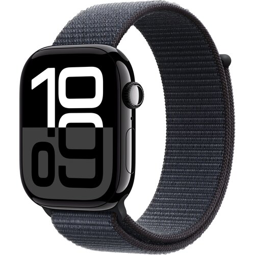 Apple Watch 10 GPS 46mm koperta z aluminium (onyks) + opaska sportowa (atramentowy)