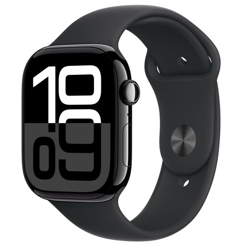 Apple Watch 10 GPS + Cellular 46mm koperta z aluminium (onyks) + pasek sportowy rozmiar M/L (czarny)