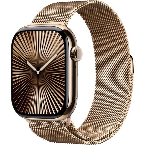 Apple Watch 10 GPS + Cellular 46mm koperta z tytanu (złoty) + bransoleta mediolańska rozmiar S/M (złoty)