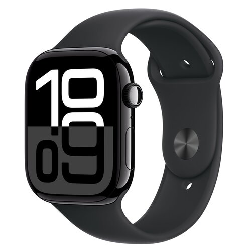 Apple Watch 10 GPS + Cellular 42mm koperta z aluminium (onyks) + pasek sportowy rozmiar S/M (czarny)