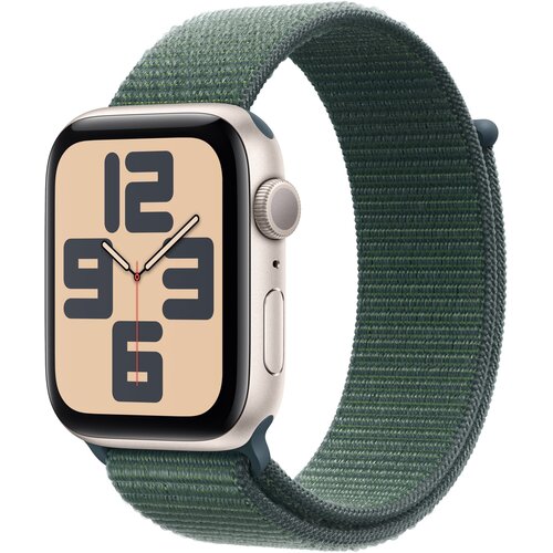 Apple Watch SE 2gen GPS 40mm koperta z aluminium (księżycowa poświata) + opaska sportowa (górskie jezioro) 2024