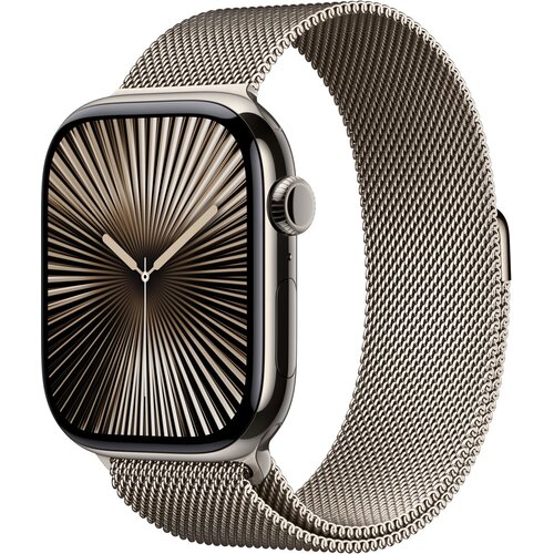 Apple Watch 10 GPS + Cellular 46mm koperta z tytanu (naturalny) + bransoleta mediolańska rozmiar M/L (naturalny)