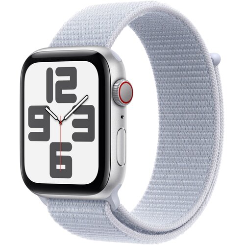 Apple Watch SE 2gen GPS + Cellular 44mm koperta z aluminium (srebrny) + opaska sportowa (błękitny obłok) 2024